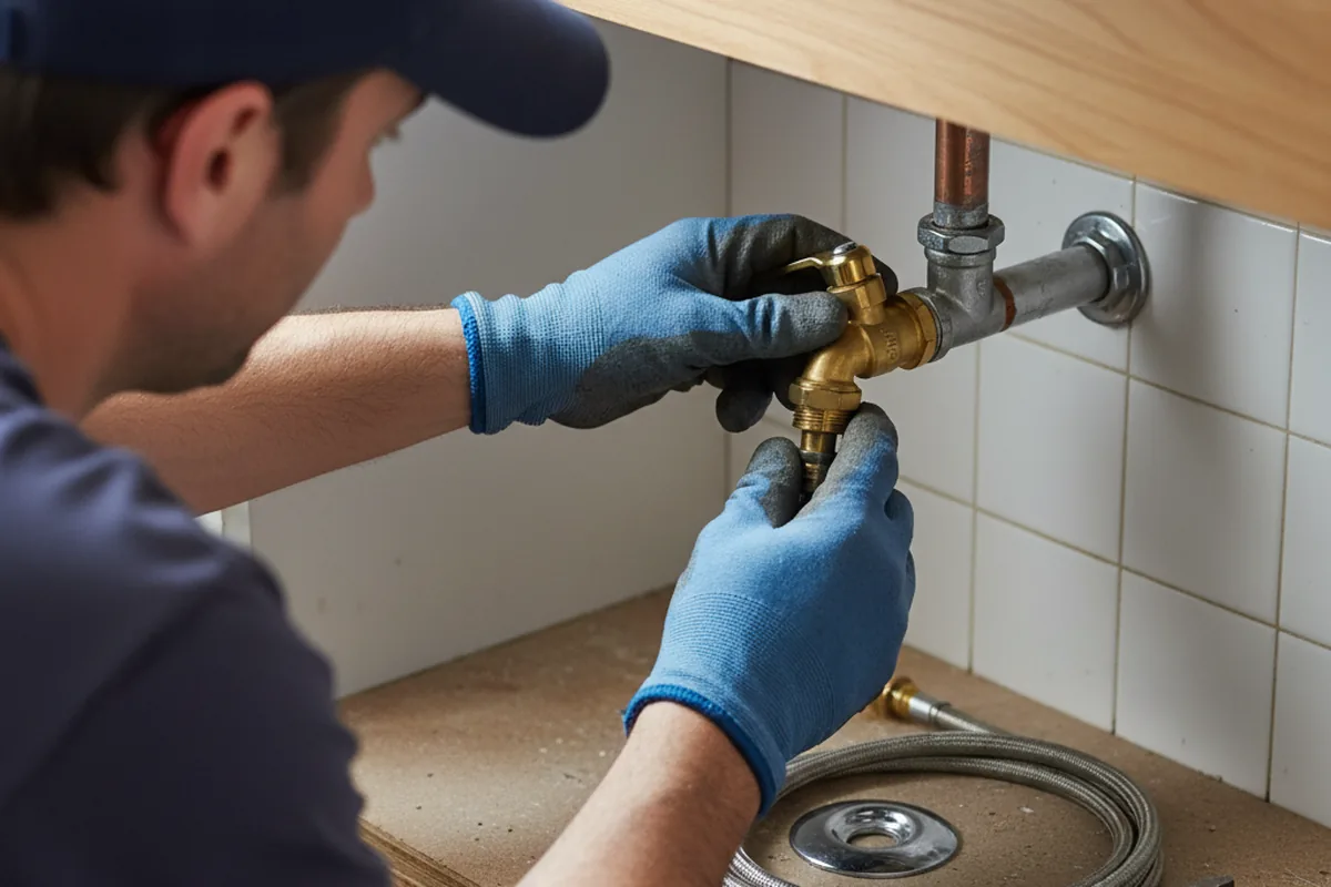 Shutoff valve and fitting work during Faucet and Fixture Repair in Buffalo Gap